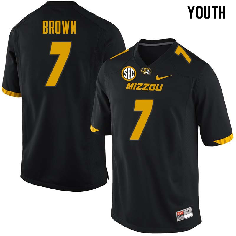 Youth #7 Nate Brown Missouri Tigers College Football Jerseys Sale-Black